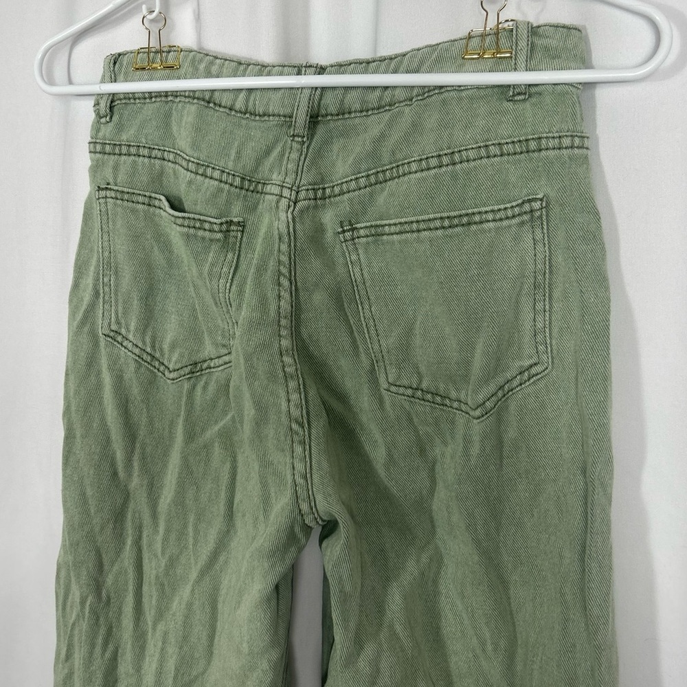 SHEIN wide leg Green Denim Jeans pockets S - Picture 4 of 10